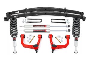 Toyota Tacoma Suspension Lift Kit - Rough Country - 3.5 Inch Lift Kit | Forged Aluminum UCA | M1 Struts - Red - '05-'23